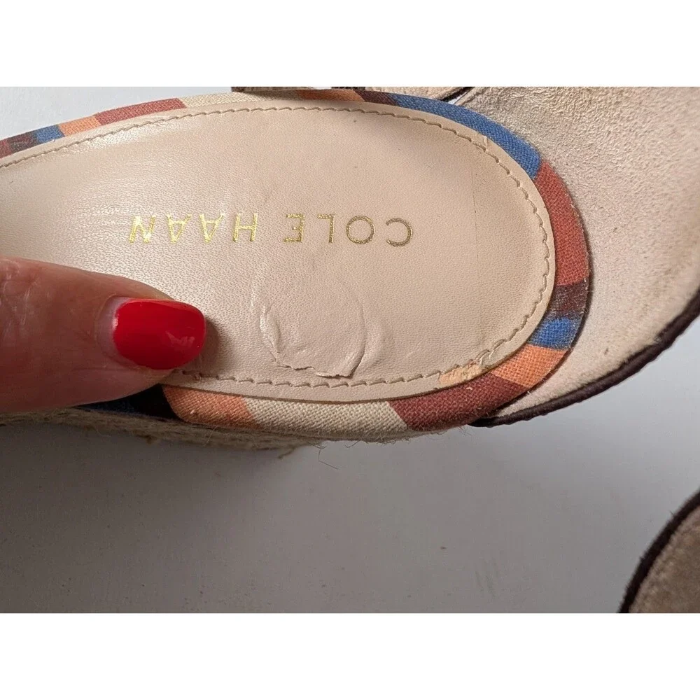 Cole Haan Wedge Heels Giselle Hi Espadrille Multi-Color Sandal Women's 7B